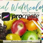 75 Procreate水彩笔套装-  温莎和牛顿调色板的Procreate的真实水彩画