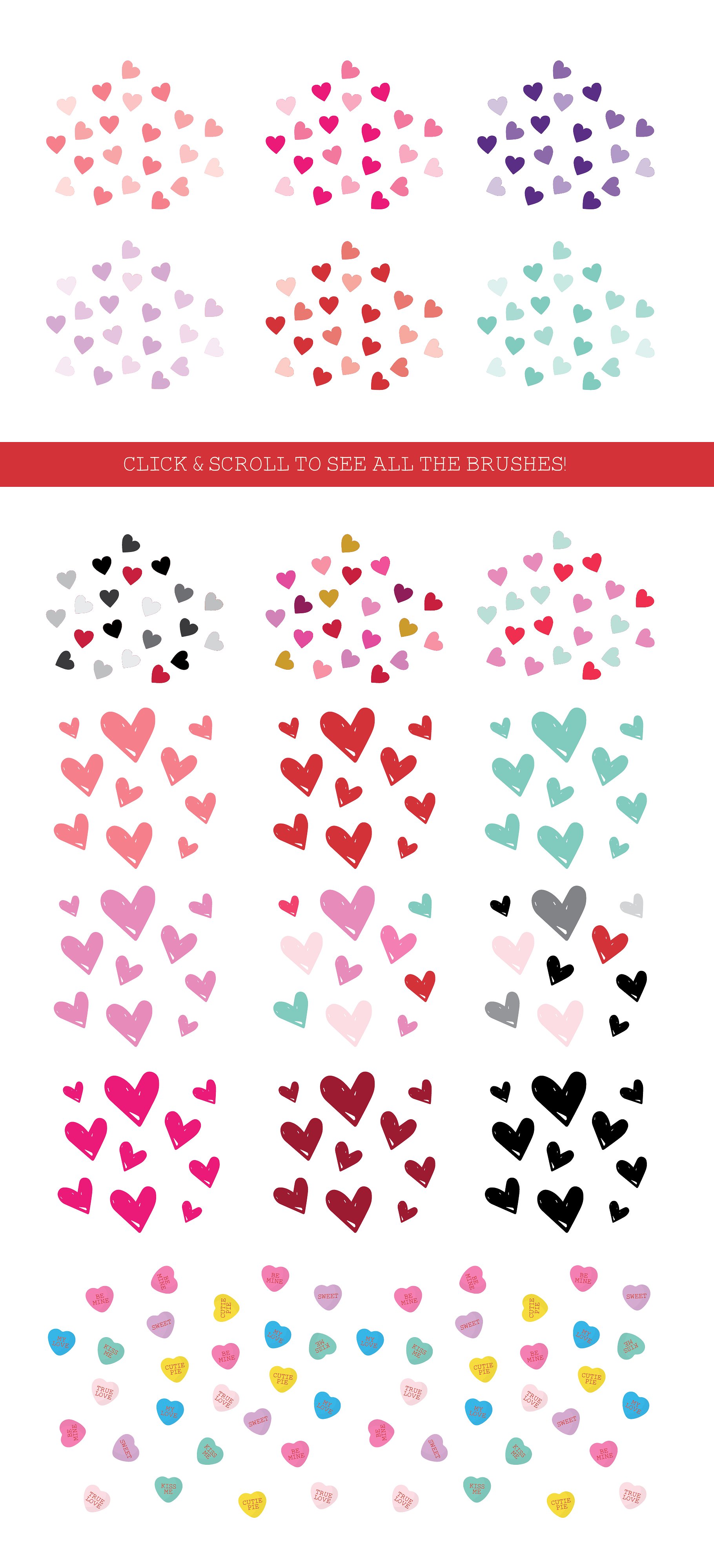 情人节爱心笔刷下载 Valentine Confetti Kit插图2