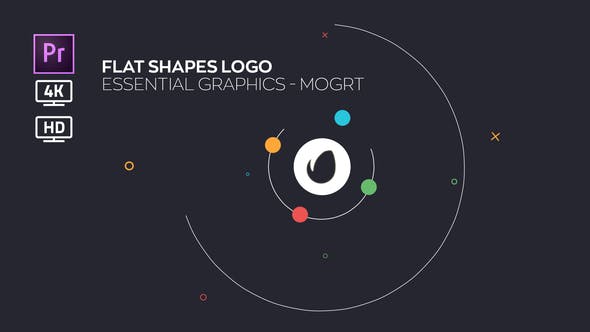 PR模板-平面形状徽标基本图形flat shapes logo essential graphics mogrt插图
