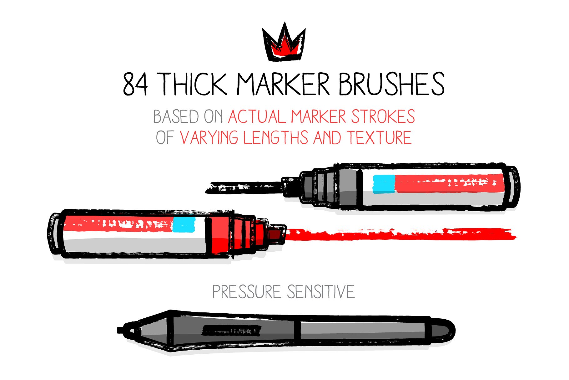 厚而干的标记Ai笔刷画笔 Thick and dry marker AI brushes插图3