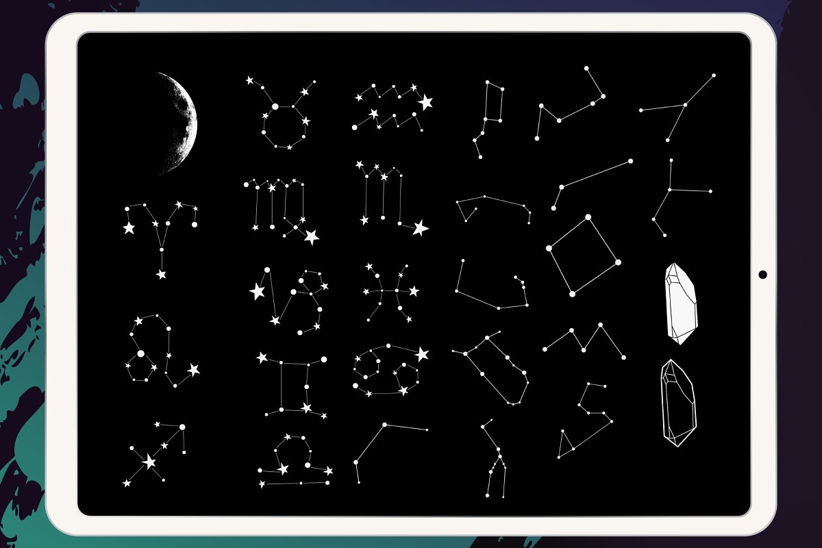 月亮和星星元素Procreate笔刷插图8