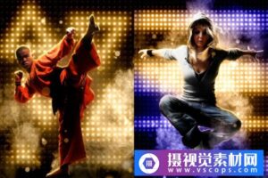 动感LED背景墙特效Photoshop动作 Light Wall Photoshop Action