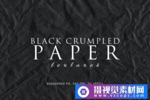黑色皱褶纸张材质纹理素材 Black Crumpled Paper Textures