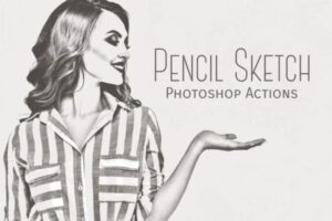 铅笔素描绘画效果生成PS动作 Pencil Sketch Photoshop Actions