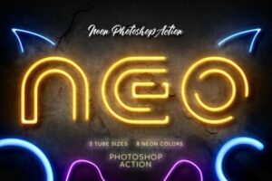 霓虹灯字体＆Logo设计PS动作 Neon Photoshop Action