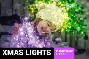 圣诞灯照片装饰艺术效果Photoshop动作 Celebratum 3 – Christmas Lights Photoshop Action