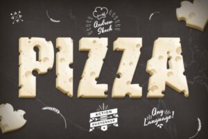 奶酪字体一键生成PS动作 Cheese Photoshop Action