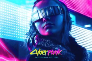 数码朋克风格照片Photoshop动作 CyberPunk Photoshop Action