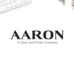时尚通用信封刻字风格衬线英文字体 Aaron Serif Font Family