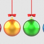 多彩多姿的圣诞树球玩具一套PSD素材