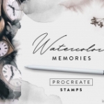 Procreate APP画笔下载-水彩怀旧痕迹记忆Procreate笔刷下载