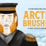 Procreate APP笔刷-54个干油漆刷画笔Arctic Dry Brushes for Procreate