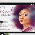 Procreate 5x和Apple Pen终极铅笔刷Procreate笔刷-彩色铅笔石墨纹理笔刷