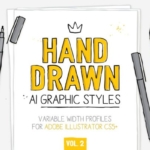 手绘AI笔刷素材 Hand-drawn AI styles & brushes vol.2