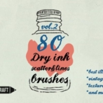 AI笔刷干的墨水笔刷效果 Dry ink brushes VOL.2 scatter&lines