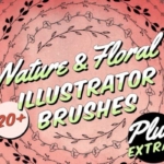 自然的植物素材Ai笔刷 Nature & Floral Illustrator Brushes