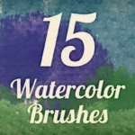 水彩边缘纹理效果的笔刷套装 Watercolor Strokes Brush Pack 4