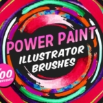 有力量感觉的 illustrator 手绘笔刷 Power Paint Illustrator Brushes