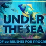 20款海底世界生物系列笔刷组合包 Under The Sea: Procreate Brushes