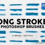 66长墨水水墨笔触Photoshop笔刷