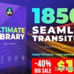 达芬奇预设-1850无缝转场耀斑漏光音效素材包 Seamless Transitions for DaVinci Resolve