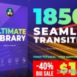 达芬奇预设-1850无缝转场耀斑漏光音效素材包 Seamless Transitions for DaVinci Resolve