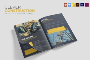 建筑公司/施工企业简介画册设计模板 Clever Construction | Brochure