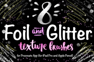 Procreate笔刷 8箔和闪光笔刷 8 Foil & Glitter Procreate-3 Brushes