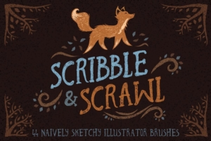 抽象手绘绘画元素 Scribble & Scrawl Brushes