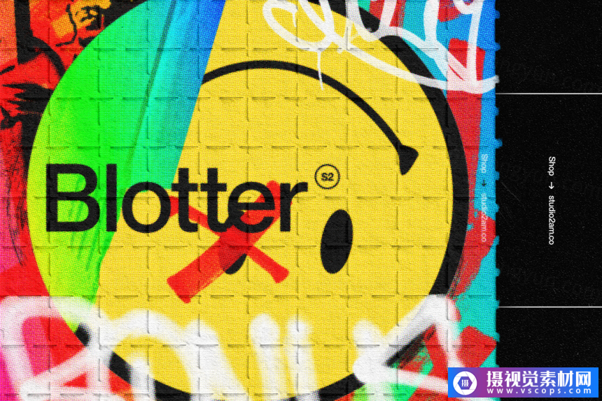 复古酸性艺术吸墨纸迷幻特效纸张纹理特效PSD样机模板素材 Blotter – LSD Paper Mockup插图