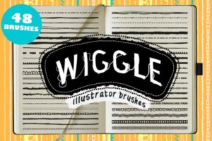 时尚高端逼真质感的Wiggle Illustrator 矢量画笔大集合-AI