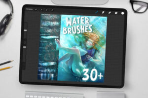 水波纹理/气泡元素Procreate笔刷 (brushset)