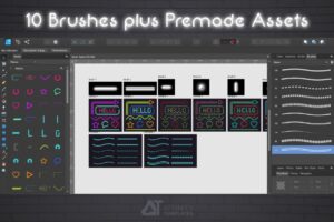 适用于Affinity Designer的霓虹笔刷套装