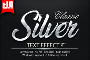12个银色经典金属文字效果图层样式素材