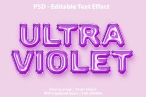 紫色可编辑文本特效样式[PSD]