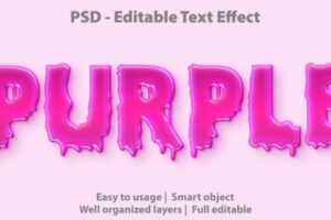 文字效果紫色模板[PSD]