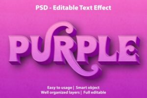 立体紫色文本效果样式[PSD]