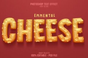 奶酪特效3D字体样式[PSD]