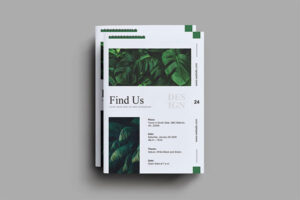 简约时尚清新的宣传册画册品牌手册杂志房地产楼书设计模板（AI，INDD，PSD）