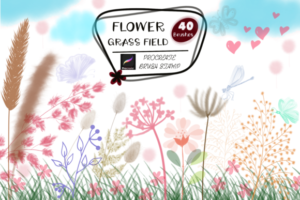 花卉绿草元素Procreate印章笔刷