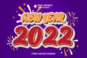2022年新年3D字体图层样式 (AI,EPS)