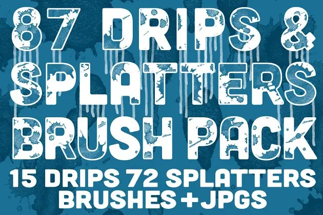 滴水和飞溅PS笔刷包 Drips & Splatters Brush Pack