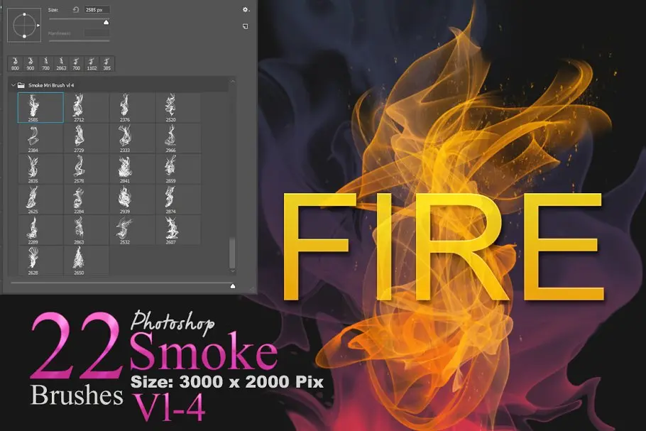 火焰&烟雾Photoshop水墨笔刷