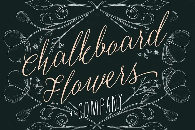 黑板花卉笔刷 Chalkboard Flowers & Company