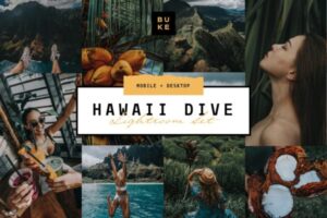 夏威夷热带风情旅行照片调色滤镜LR预设