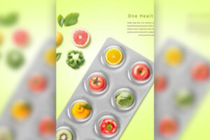 营养蔬果药物饮食健康概念海报设计素材 (psd)