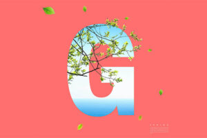 “G”字母春天春季主题海报设计素材 (psd)免费下载