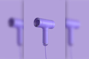 紫色主题电吹风电器电商广告图设计模板 (psd)