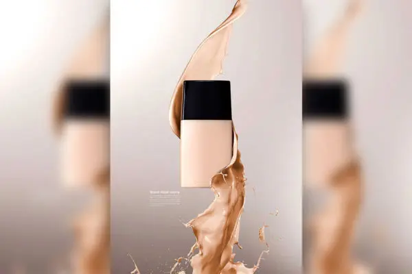 丝滑奶茶色化妆品品牌视觉海报设计模板 (psd)免费下载