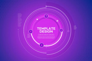 免费下载素材 紫色圆环科技风格海报设计模板 (psd)
